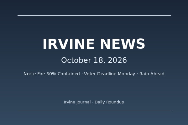 Irvine News October 18, 2026